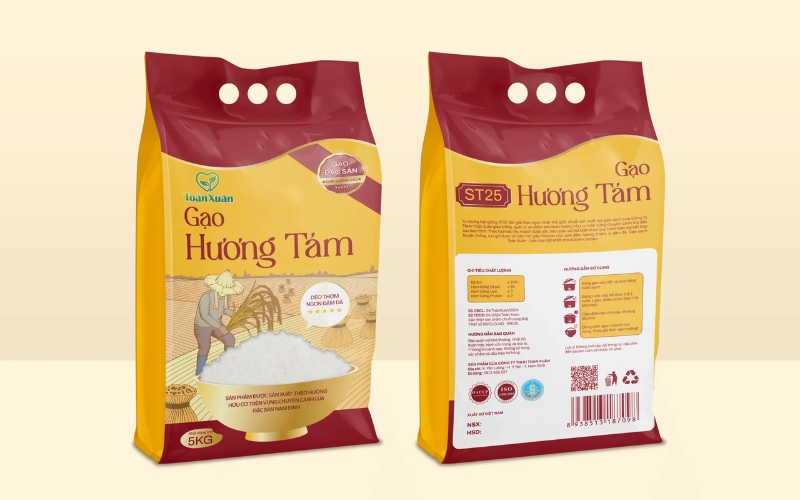 Mẫu in bao bì gạo 5kg - 10kg phổ biến cho hộ kinh doanh nhỏ Mẫu in bao bì gạo 5kg - 10kg phổ biến cho hộ kinh doanh nhỏ