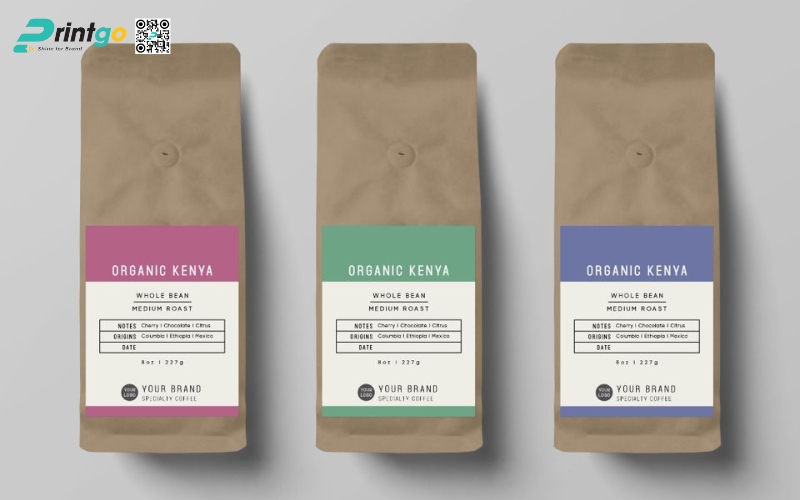 Mẫu bao bì cà phê xuất khẩu dạng túi kraft Mẫu bao bì cà phê xuất khẩu dạng túi kraft