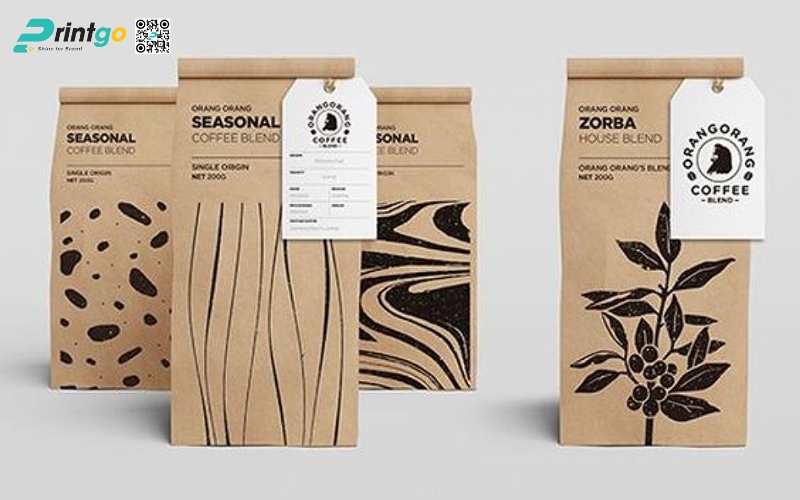 Mẫu bao bì cà phê xuất khẩu dạng túi kraft Mẫu bao bì cà phê xuất khẩu dạng túi kraft