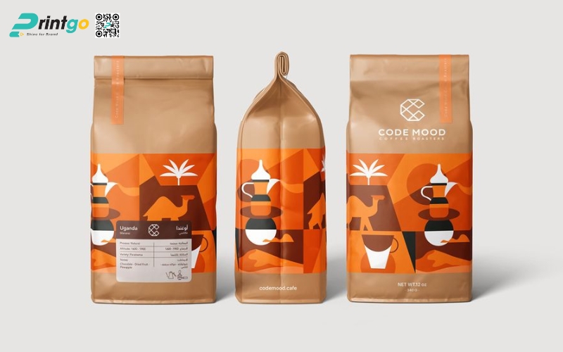 Mẫu bao bì cà phê xuất khẩu dạng túi hàn biên Mẫu bao bì cà phê xuất khẩu dạng túi hàn biên