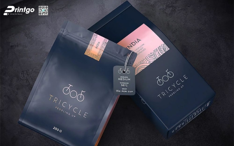 Mẫu bao bì cà phê xuất khẩu dạng túi zipper đáy đứng Mẫu bao bì cà phê xuất khẩu dạng túi zipper đáy đứng