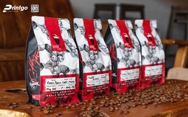 Mẫu bao bì cà phê xuất khẩu dạng túi zipper đáy đứng Mẫu bao bì cà phê xuất khẩu dạng túi zipper đáy đứng