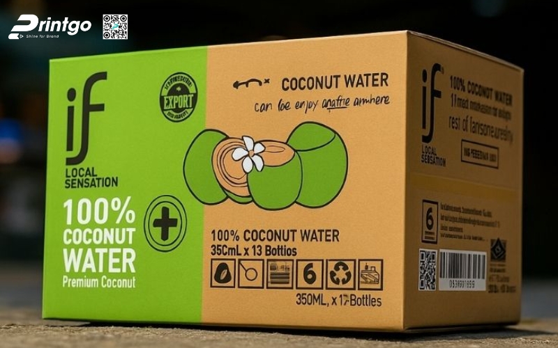 Mẫu thùng giấy đựng trái cây xuất khẩu dừa Mẫu thùng giấy đựng trái cây xuất khẩu dừa