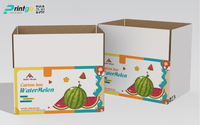 Mẫu thùng carton đựng trái cây xuất khẩu dưa (dưa hấu, dưa lưới) Mẫu thùng carton đựng trái cây xuất khẩu dưa (dưa hấu, dưa lưới)
