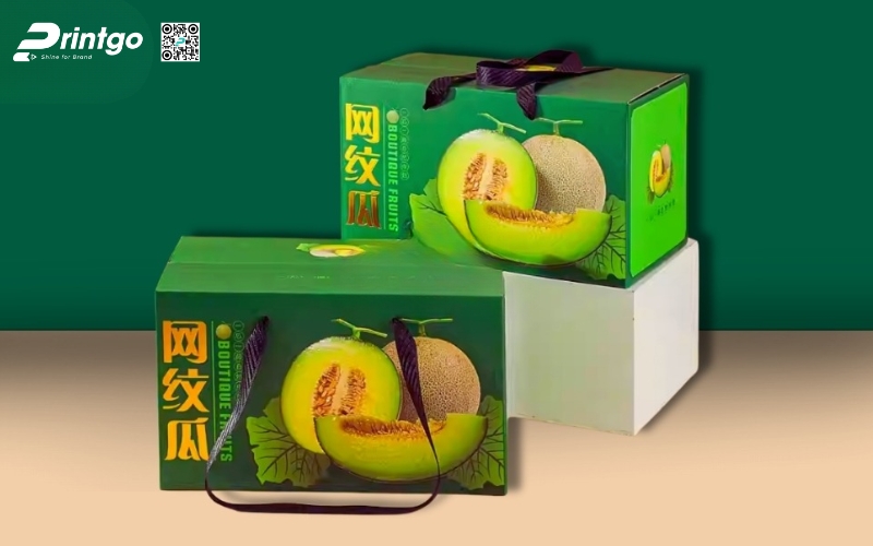 Mẫu thùng carton đựng trái cây xuất khẩu dưa lưới Mẫu thùng carton đựng trái cây xuất khẩu dưa lưới