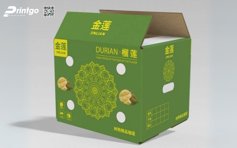 Mẫu thùng carton đựng trái cây xuất khẩu sầu riêng Mẫu thùng carton đựng trái cây xuất khẩu sầu riêng