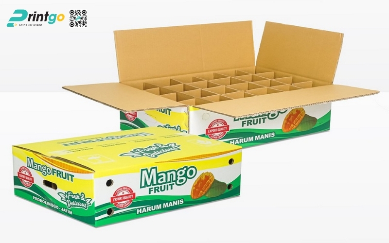 Mẫu thùng carton đựng trái cây xuất khẩu xoài Mẫu thùng carton đựng trái cây xuất khẩu xoài
