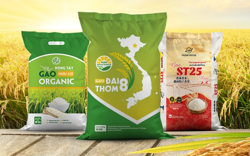 Mẫu in bao bì đựng gạo cao cấp 10kg - 25kg dành cho doanh nghiệp Mẫu in bao bì đựng gạo cao cấp 10kg - 25kg dành cho doanh nghiệp