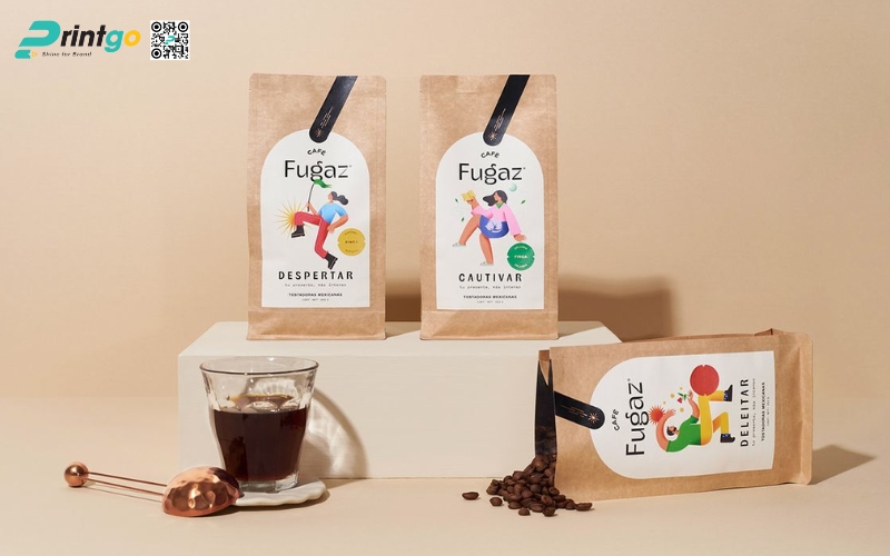 Mẫu bao bì cà phê xuất khẩu dạng túi kraft Mẫu bao bì cà phê xuất khẩu dạng túi kraft