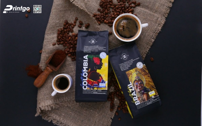 Mẫu bao bì cà phê xuất khẩu dạng túi hàn biên Mẫu bao bì cà phê xuất khẩu dạng túi hàn biên
