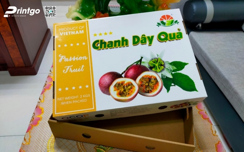 Mẫu bao bì xuất khẩu trái cây chanh leo Mẫu bao bì xuất khẩu trái cây chanh leo