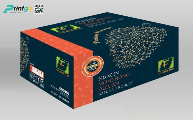 Mẫu thùng carton đựng trái cây xuất khẩu sầu riêng Mẫu thùng carton đựng trái cây xuất khẩu sầu riêng