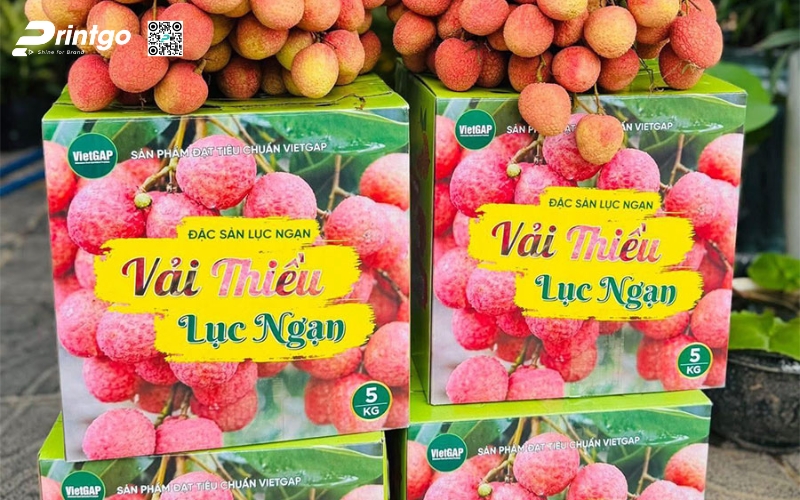 Mẫu thùng giấy đựng trái cây xuất khẩu vải Mẫu thùng giấy đựng trái cây xuất khẩu vải