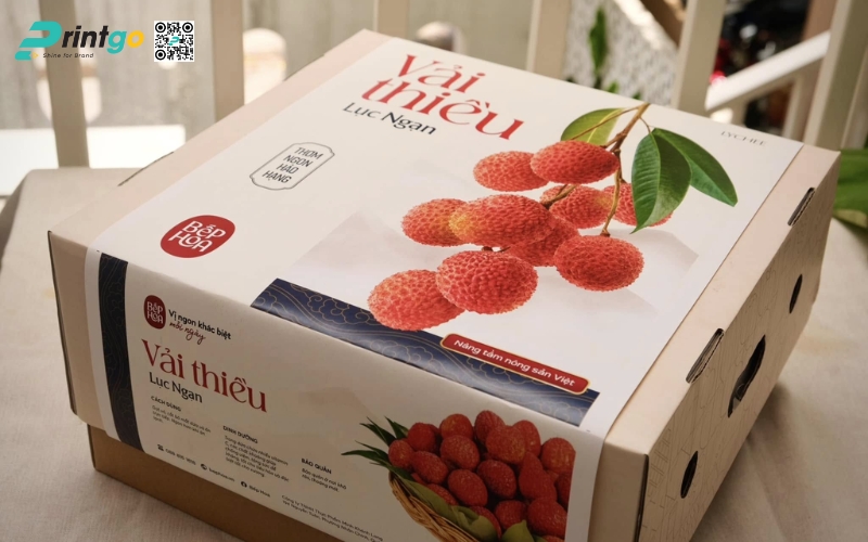 Mẫu thùng giấy đựng trái cây xuất khẩu vải Mẫu thùng giấy đựng trái cây xuất khẩu vải
