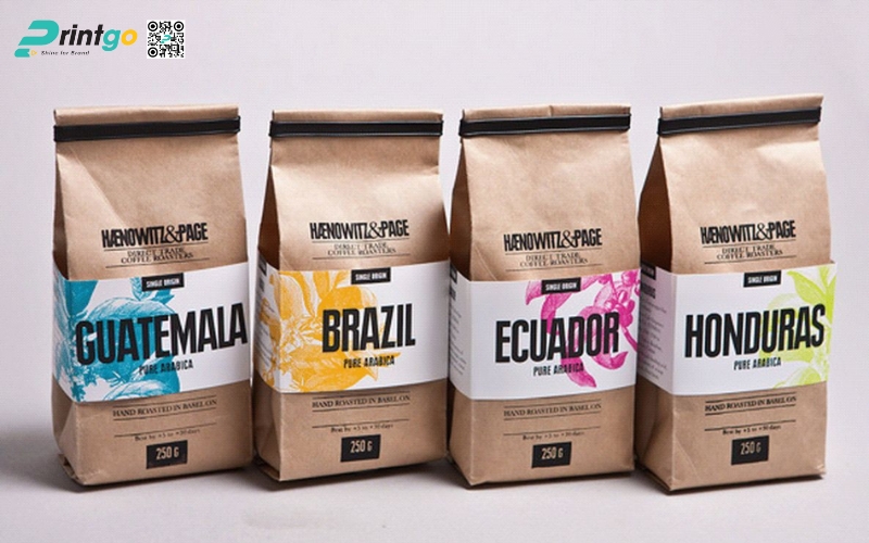Mẫu bao bì cà phê xuất khẩu dạng túi kraft Mẫu bao bì cà phê xuất khẩu dạng túi kraft