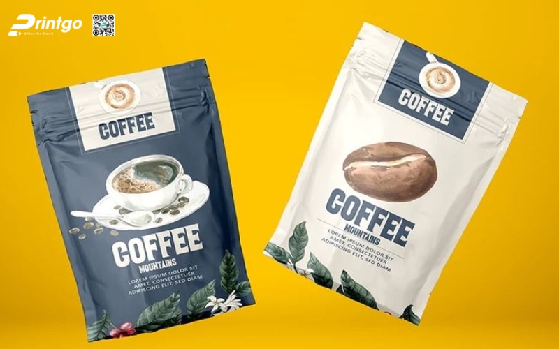 Mẫu bao bì cà phê xuất khẩu dạng túi zipper đáy đứng Mẫu bao bì cà phê xuất khẩu dạng túi zipper đáy đứng