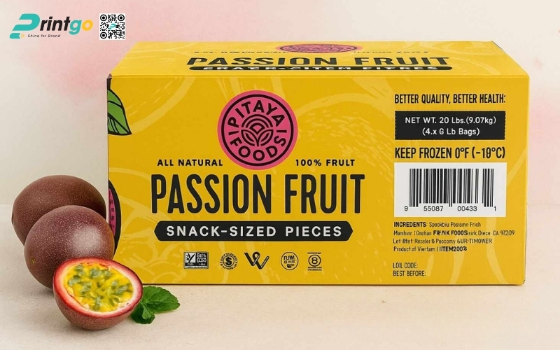 Mẫu bao bì xuất khẩu trái cây chanh leo Mẫu bao bì xuất khẩu trái cây chanh leo