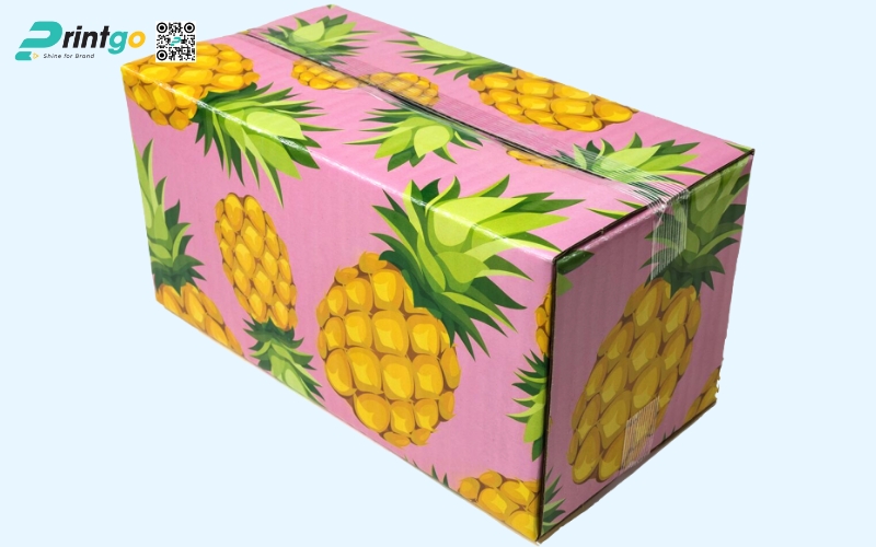 Mẫu thùng giấy đựng trái cây xuất khẩu dứa Mẫu thùng giấy đựng trái cây xuất khẩu dứa