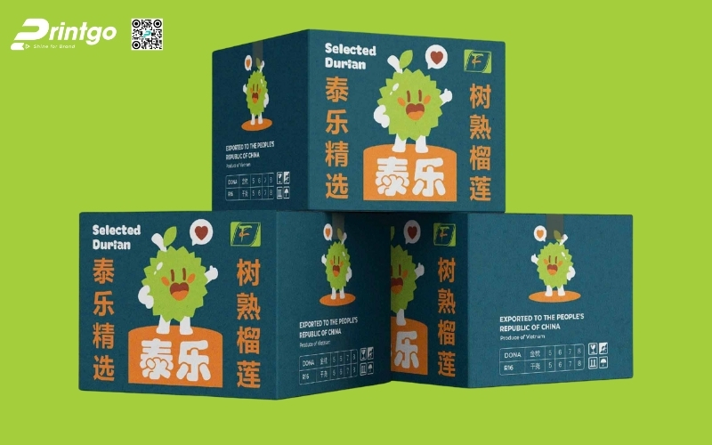 Mẫu thùng carton đựng trái cây xuất khẩu sầu riêng Mẫu thùng carton đựng trái cây xuất khẩu sầu riêng