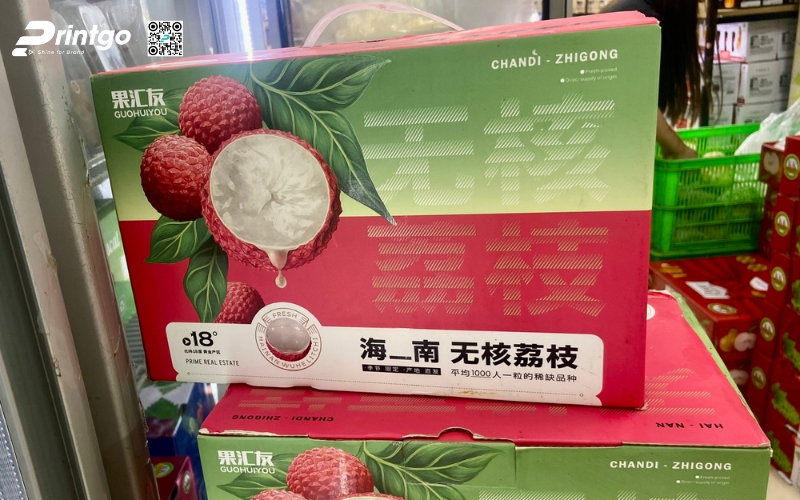 Mẫu thùng giấy đựng trái cây xuất khẩu vải Mẫu thùng giấy đựng trái cây xuất khẩu vải