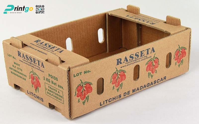 Mẫu thùng giấy đựng trái cây xuất khẩu vải Mẫu thùng giấy đựng trái cây xuất khẩu vải