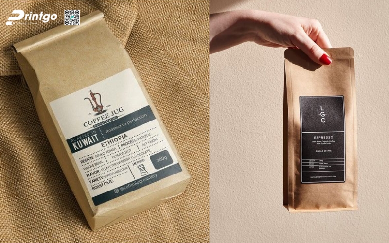 Mẫu bao bì cà phê xuất khẩu dạng túi kraft Mẫu bao bì cà phê xuất khẩu dạng túi kraft