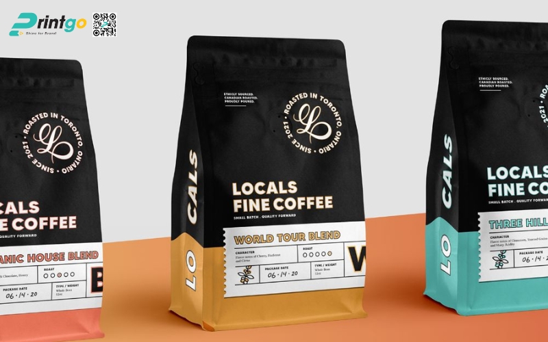 Mẫu bao bì cà phê xuất khẩu dạng túi zipper đáy đứng Mẫu bao bì cà phê xuất khẩu dạng túi zipper đáy đứng