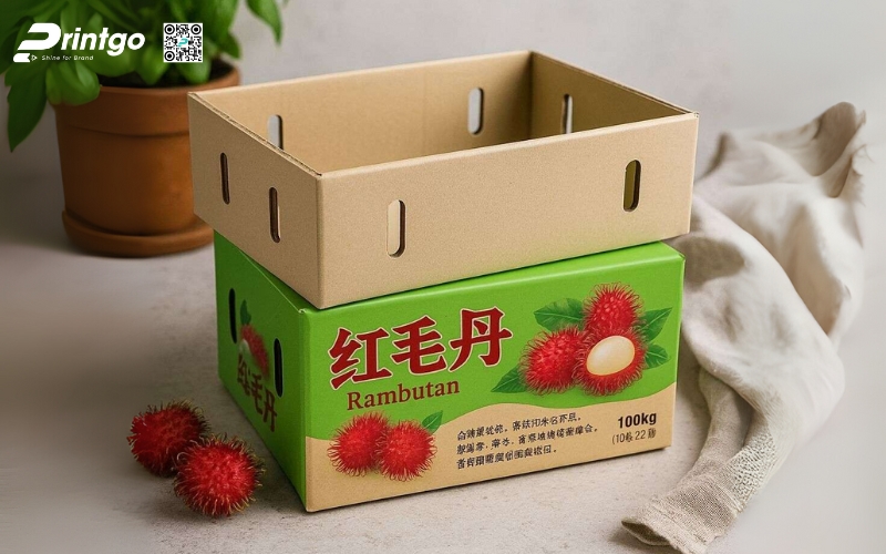 Mẫu bao bì xuất khẩu trái cây chôm chôm Mẫu bao bì xuất khẩu trái cây chôm chôm