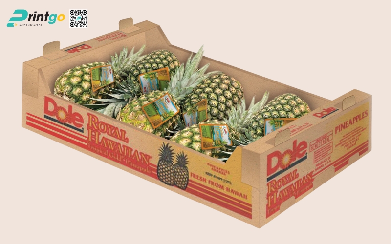 Mẫu thùng giấy đựng trái cây xuất khẩu dứa Mẫu thùng giấy đựng trái cây xuất khẩu dứa