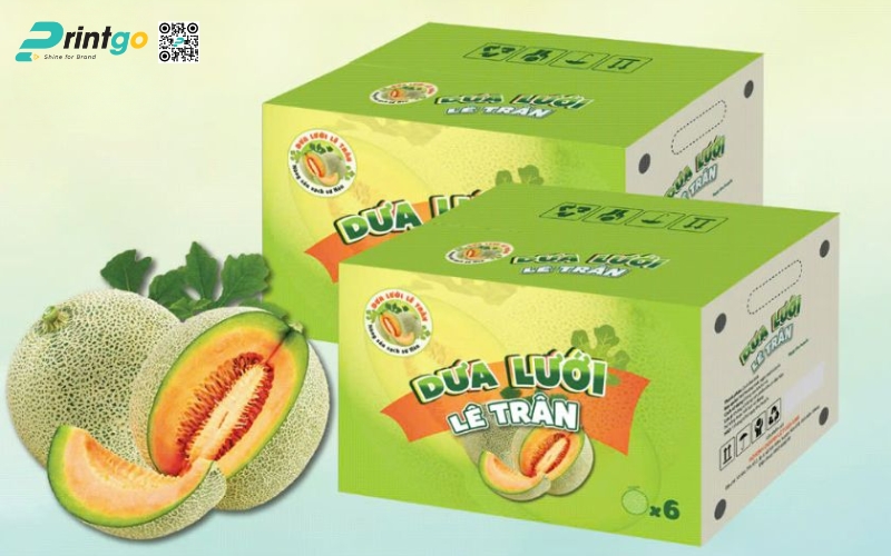 Mẫu thùng carton đựng trái cây xuất khẩu dưa lưới Mẫu thùng carton đựng trái cây xuất khẩu dưa lưới