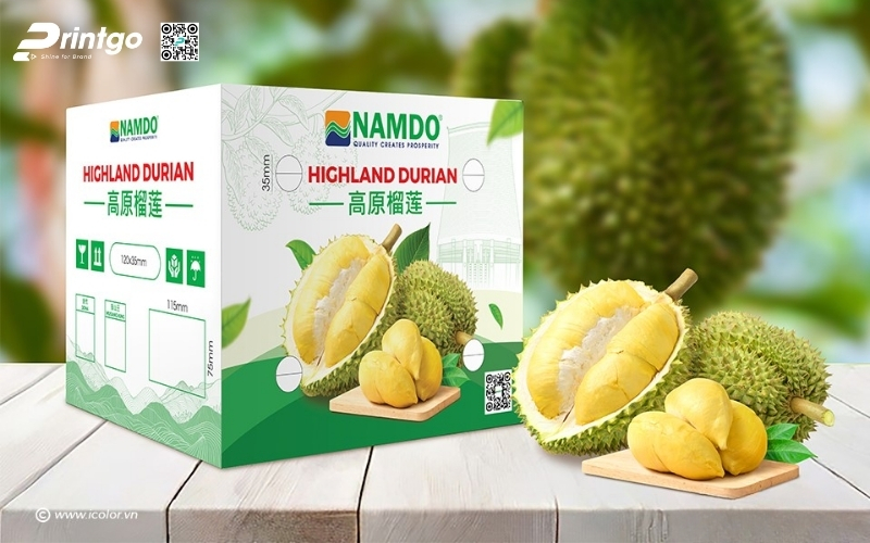 Mẫu thùng carton đựng trái cây xuất khẩu sầu riêng Mẫu thùng carton đựng trái cây xuất khẩu sầu riêng