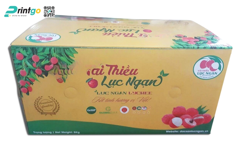 Mẫu thùng giấy đựng trái cây xuất khẩu vải Mẫu thùng giấy đựng trái cây xuất khẩu vải
