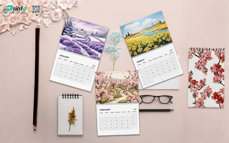 Mẫu lịch tết phong cảnh dạng lịch treo tường độc quyền Mẫu lịch tết phong cảnh dạng lịch treo tường độc quyền