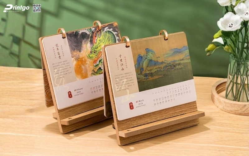 Mẫu lịch bàn độc quyền đế gỗ Mẫu lịch bàn độc quyền đế gỗ