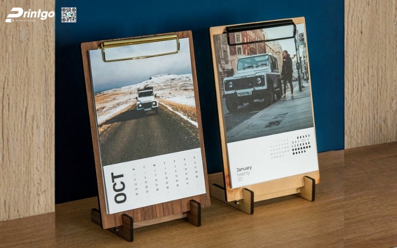 Mẫu lịch để bàn độc đáo đế gỗ Mẫu lịch để bàn độc đáo đế gỗ