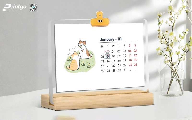 Mẫu lịch để bàn độc đáo đế mica Mẫu lịch để bàn độc đáo đế mica