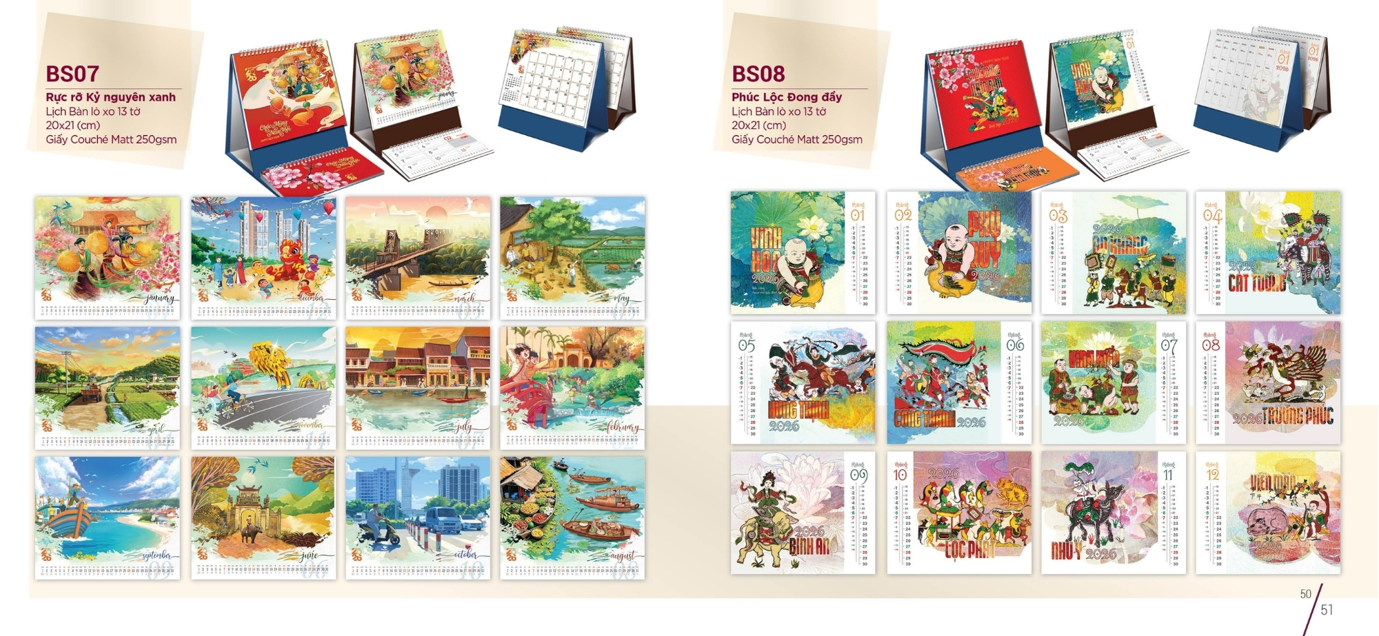 Mẫu lịch tết phong cảnh dạng để bàn tiện lợi Mẫu lịch tết phong cảnh dạng để bàn tiện lợi