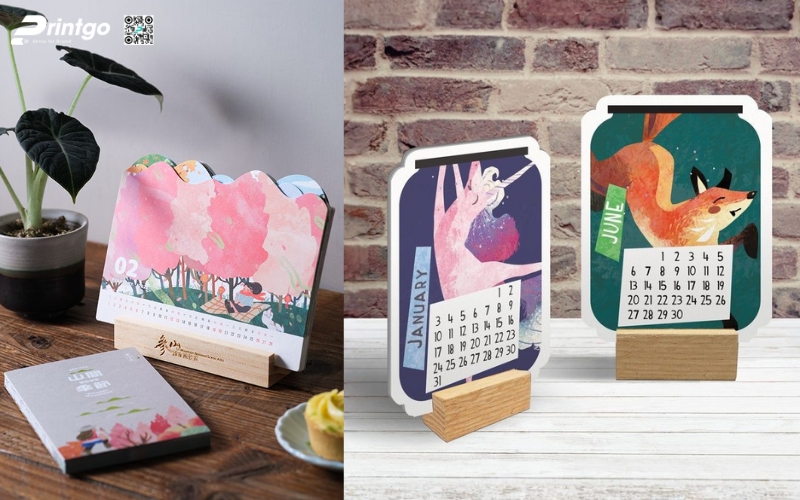 Mẫu lịch để bàn độc đáo đế gỗ Mẫu lịch để bàn độc đáo đế gỗ
