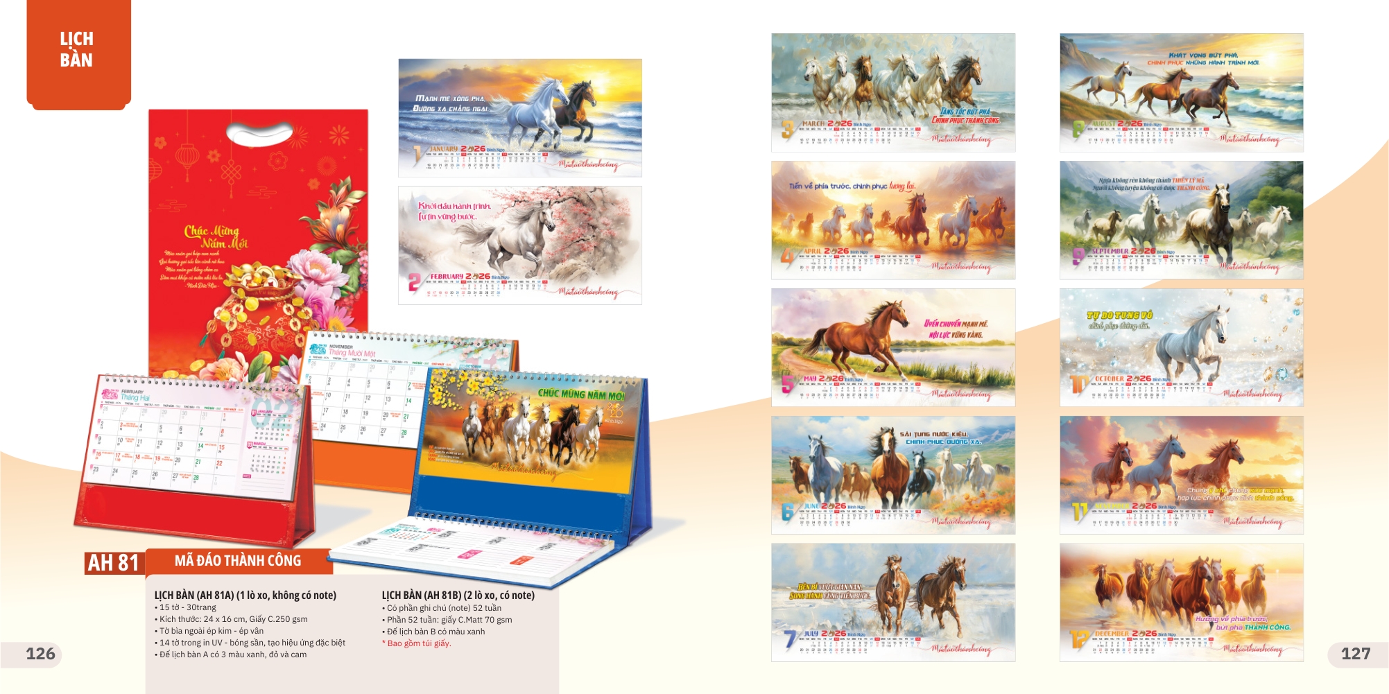 Mẫu lịch tết phong cảnh dạng để bàn tiện lợi Mẫu lịch tết phong cảnh dạng để bàn tiện lợi