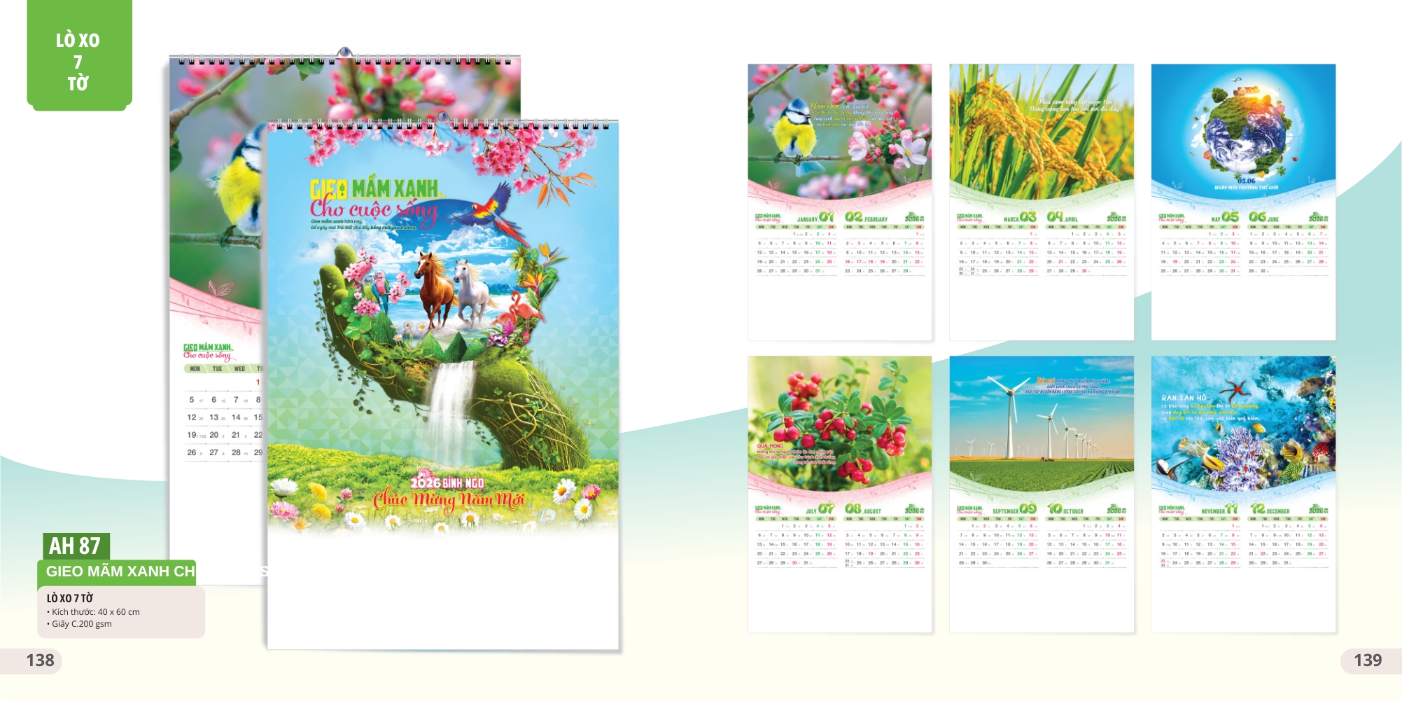 Mẫu lịch tết phong cảnh dạng treo tường ấn tượng Mẫu lịch tết phong cảnh dạng treo tường ấn tượng