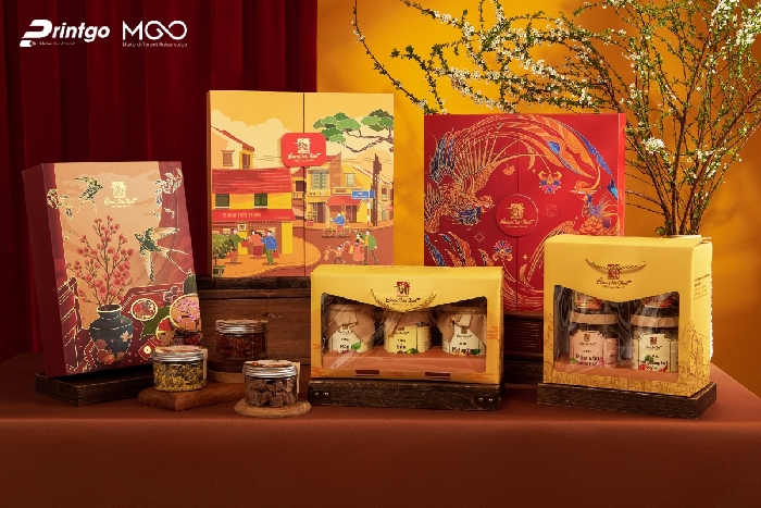 Dự án thiết kế và in hộp đựng quà tết Ô mai Tiến Thịnh Dự án thiết kế và in hộp đựng quà tết Ô mai Tiến Thịnh