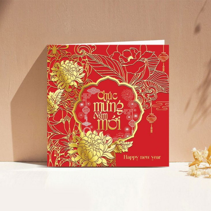 Thiệp chúc Tết thiết kế cầu kỳ Thiệp chúc Tết thiết kế cầu kỳ