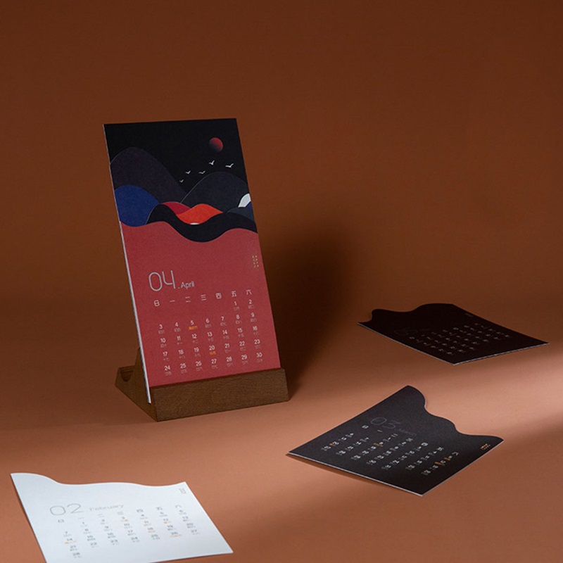 Lịch để bàn thiết kế theo yêu cầu dạng đế gỗ Lịch để bàn thiết kế theo yêu cầu dạng đế gỗ