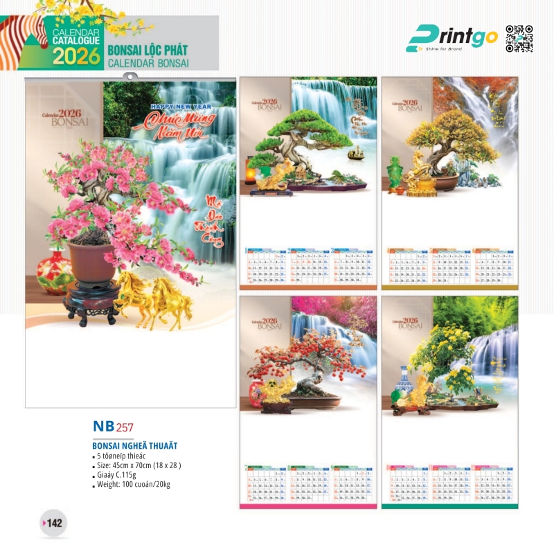 Lịch treo tường Tao Đàn bộ sưu tập hoa văn dân gian 2026 Lịch treo tường Tao Đàn bộ sưu tập hoa văn dân gian 2026