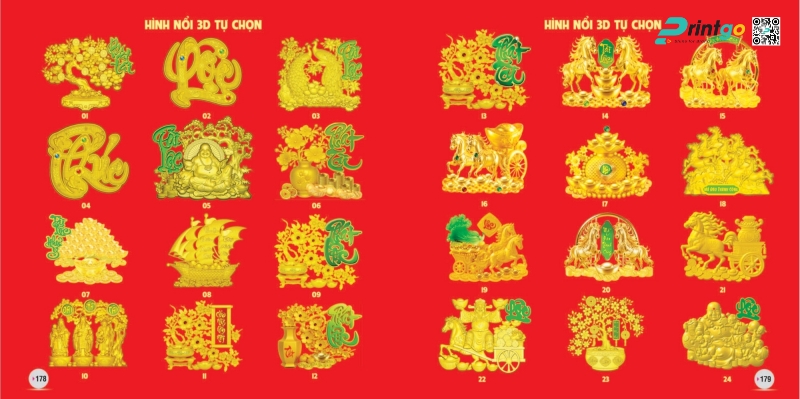 Phụ kiện hình nổi 3D lịch Tao Đàn 2026 Phụ kiện hình nổi 3D lịch Tao Đàn 2026