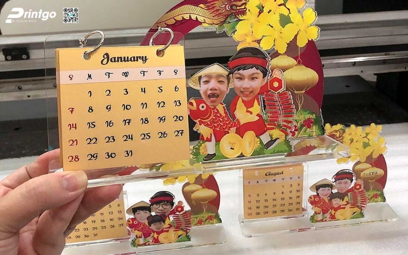 Mẫu lịch để bàn độc đáo đế mica Mẫu lịch để bàn độc đáo đế mica