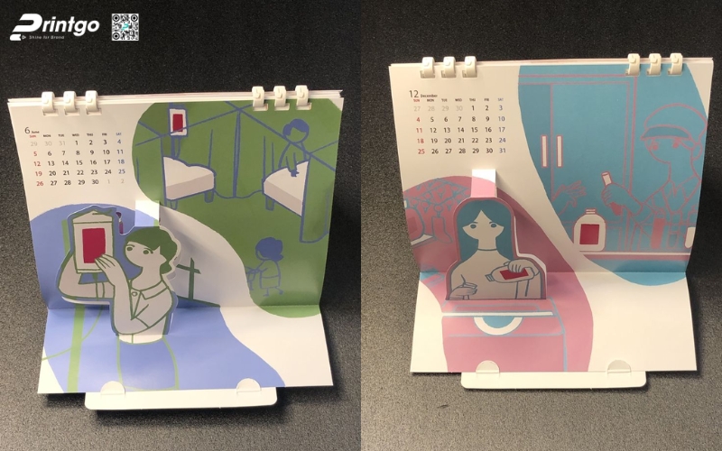 Mẫu lịch để bàn độc đáo 3D Mẫu lịch để bàn độc đáo 3D