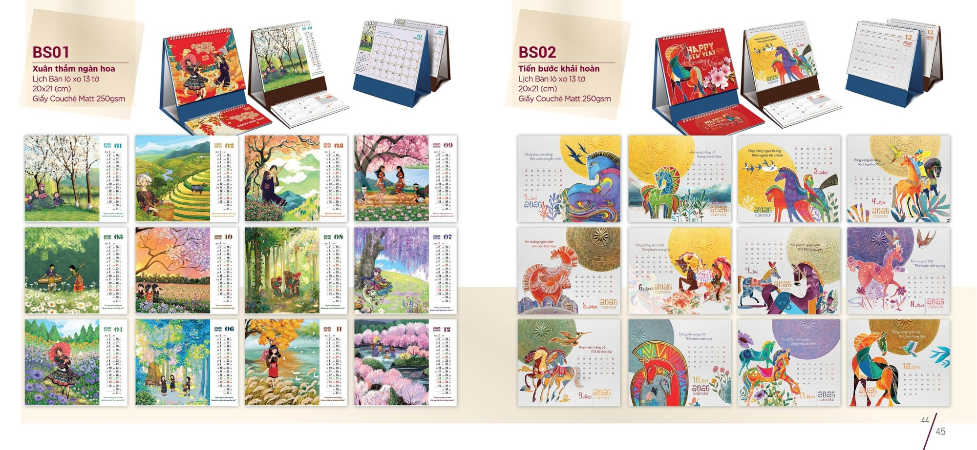 Mẫu lịch tết phong cảnh dạng để bàn tiện lợi Mẫu lịch tết phong cảnh dạng để bàn tiện lợi