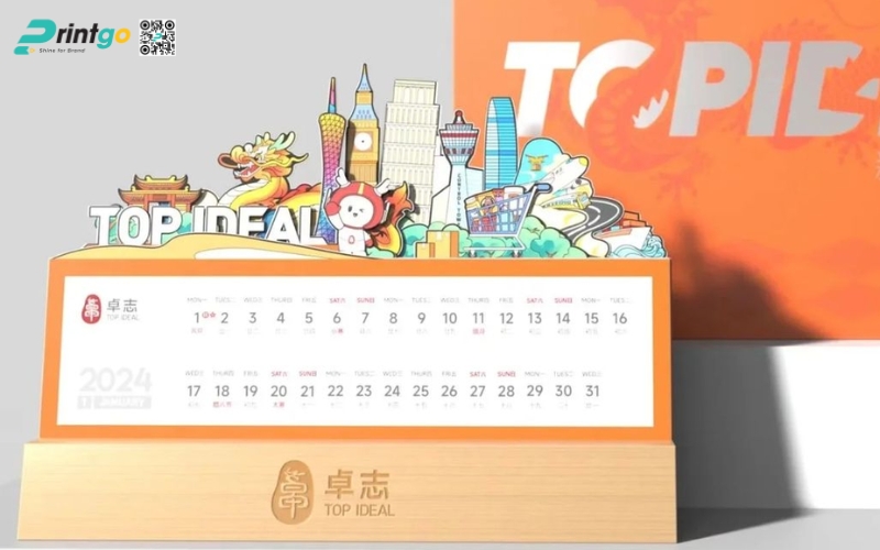 Mẫu lịch để bàn độc đáo đế gỗ Mẫu lịch để bàn độc đáo đế gỗ