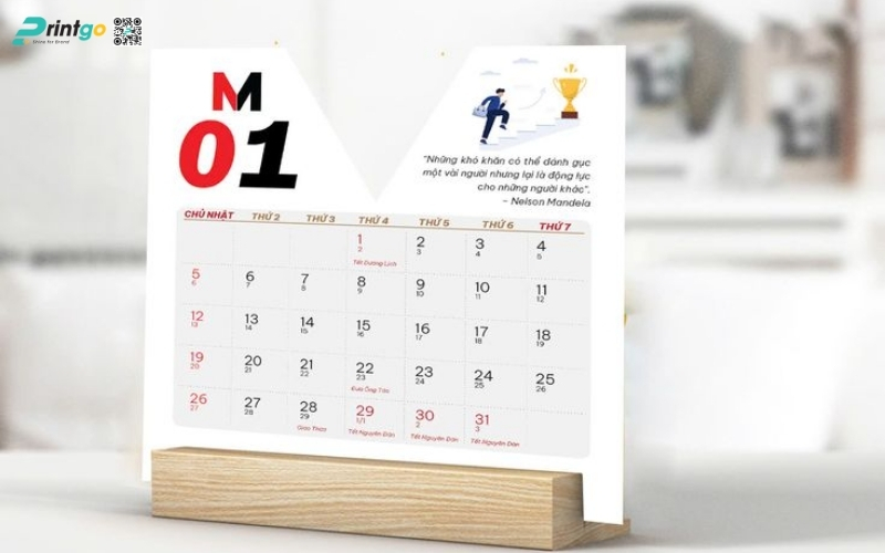 Mẫu lịch bàn độc quyền đế gỗ Mẫu lịch bàn độc quyền đế gỗ